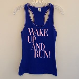 Lorna Jane “Wake Up and Run” Ribbed Tank S